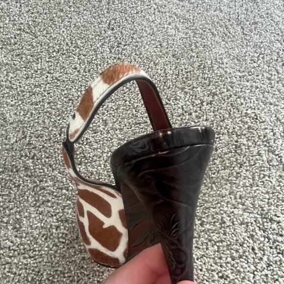 Donald J. Pliner Vintage Y2K Giraffe Print Calf Hair Platform Heels Size 6 - Picture 8 of 12